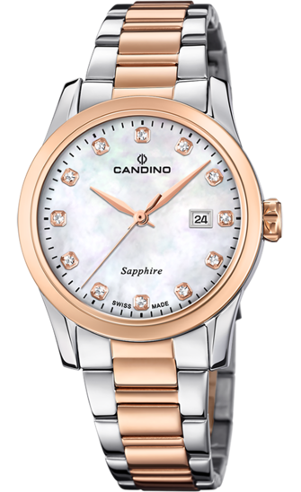 Часы Candino Lady Elegance Date, кварцевые, корпус и браслет c покрытием