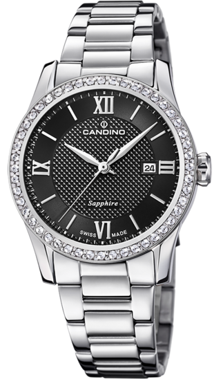 Часы Candino Lady Elegance Date, кварцевые, черный циферблат