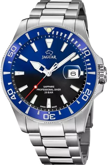 Часы наручные мужские Jaguar Executive Diver, стальной корпус, черно-синий циферблат