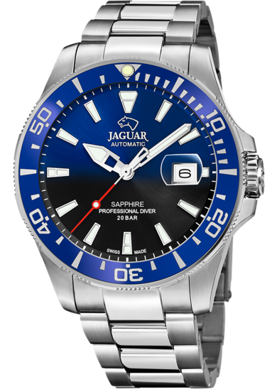 Часы наручные мужские Jaguar Automatic Diver, механические, черно-синий циферблат
