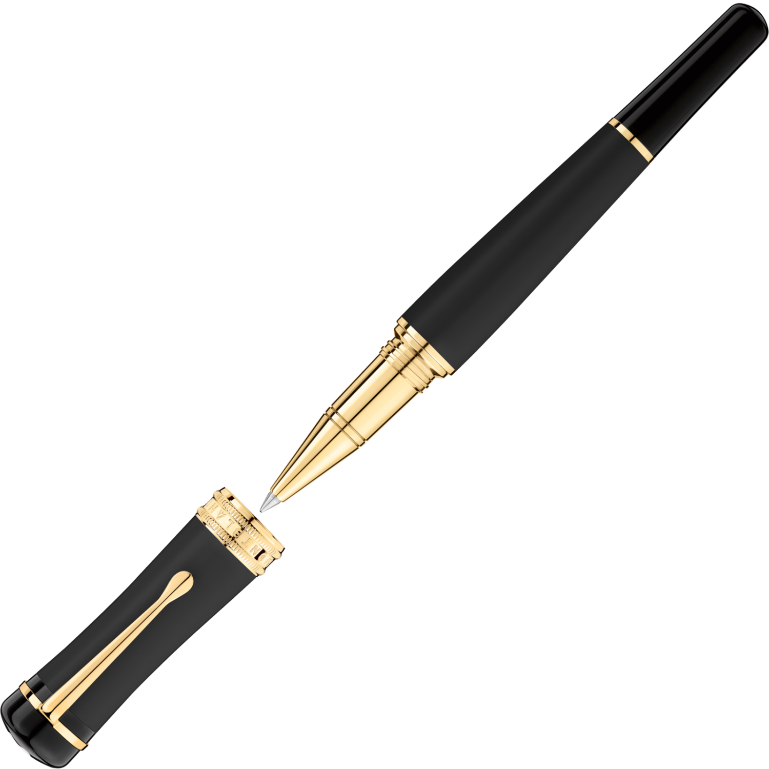 Ручка роллер подарочная Montblanc Bonheur Nuit, черный лак, позолота