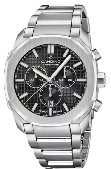 Часы Candino Chronos Carree, хронограф, черный циферблат