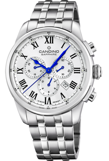 Часы Candino Chronos Classic, хронограф, стальной браслет