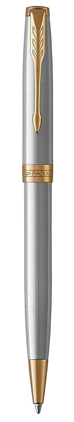 Ручка шариковая PARKER SONNET, сталь/позолота