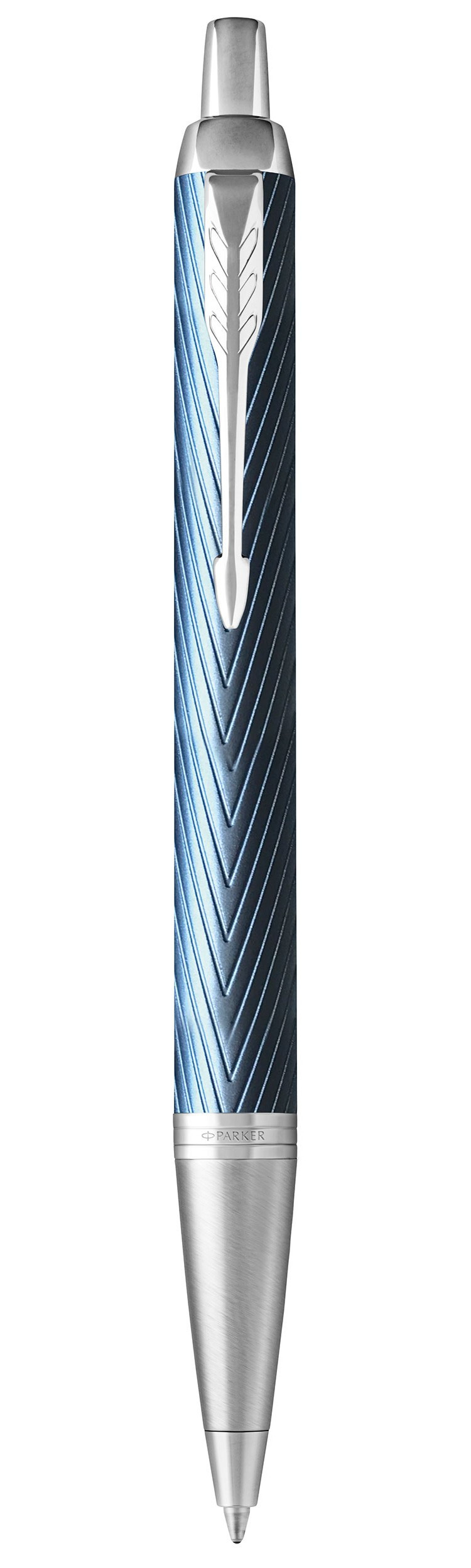 Ручка шариковая PARKER IM, синий корпус с рисунком/хром