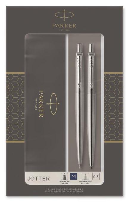 Набор подарочный PARKER JOTTER, сталь/хром (ручка шариковая, карандаш механический)