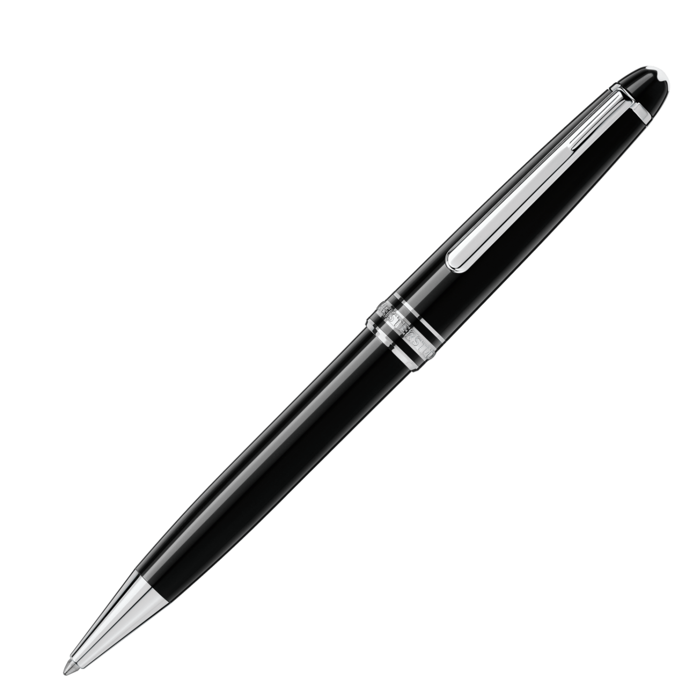 Ручка шариковая подарочная Montblanc Meisterstuck Classique, черный лак, платиновое покрытие