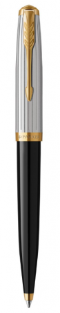 Ручка шариковая PARKER 51, черный/хром/позолота