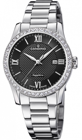 Часы Candino Lady Elegance Date, кварцевые, черный циферблат