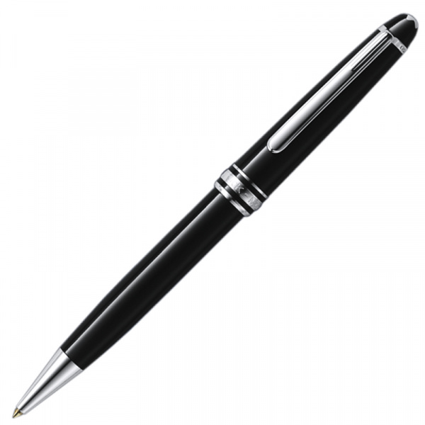 Ручка подарочная роллер Montblanc Meisterstuck Classique, черный лак, платиновое покрытие