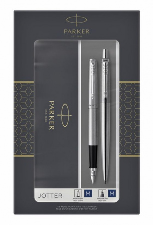 Набор подарочный PARKER JOTTER, сталь/хром (ручка перьевая, ручка шариковая)