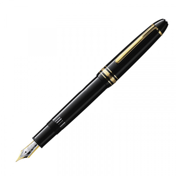 Ручка перьевая подарочная Montblanc Meisterstuck Le Grand, черный лак, желтая позолота