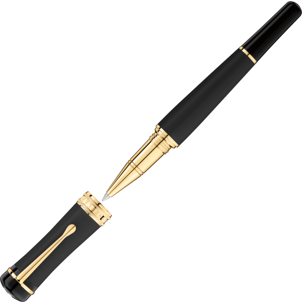 Ручка роллер подарочная Montblanc Bonheur Nuit, черный лак, позолота