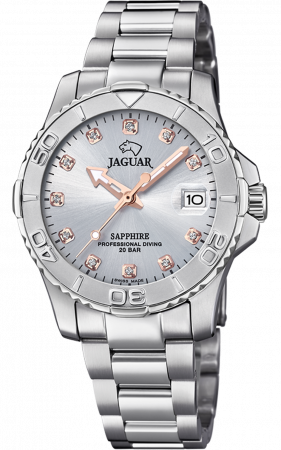 Часы наручные женские Jaguar Couple Diver, стальной браслет, серебристый циферблат