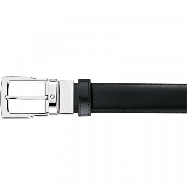 Ремень кожаный Montblanc двухсторонний, пряжка из латуни
