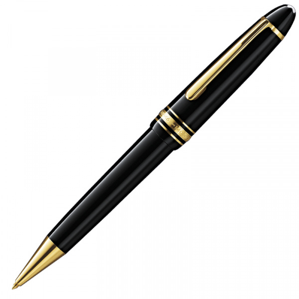 Ручка шариковая подарочная Montblanc Meisterstuck Le Grand, черный лак, позолота