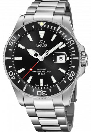 Часы наручные мужские Jaguar Executive Diver, стальной корпус, черный циферблат