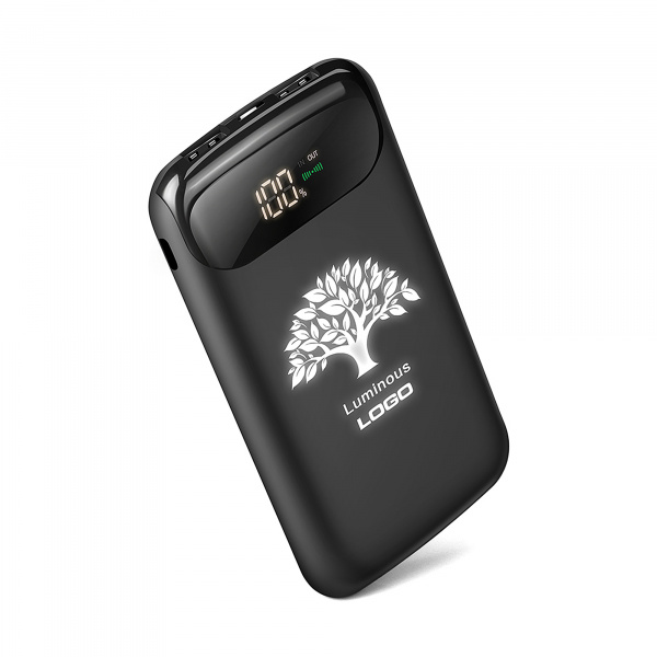 Беспроводное зарядное устройство 8000 mAh с цифровым индикатором заряда, цвет черный