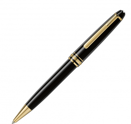 Ручка шариковая подарочная Montblanc Meisterstuck Classique, черный лак, позолота
