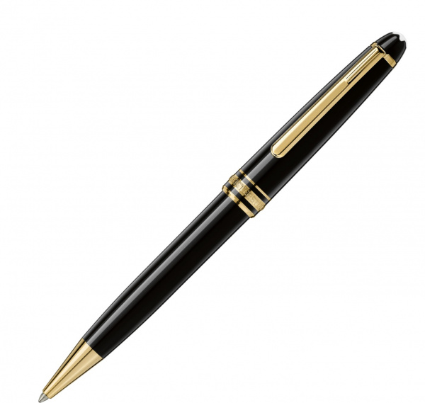 Ручка шариковая подарочная Montblanc Meisterstuck Classique, черный лак, позолота