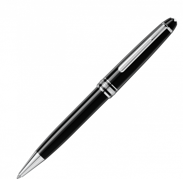 Ручка шариковая подарочная Montblanc Meisterstuck Classique, черный лак, платиновое покрытие